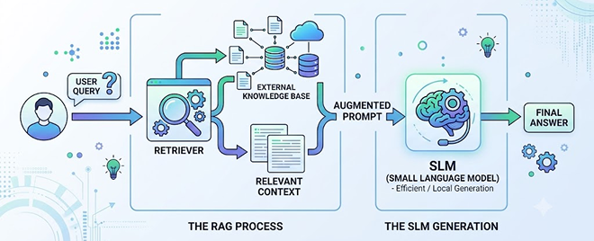 Hybrid RAG + SLM architecture diagram